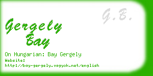 gergely bay business card